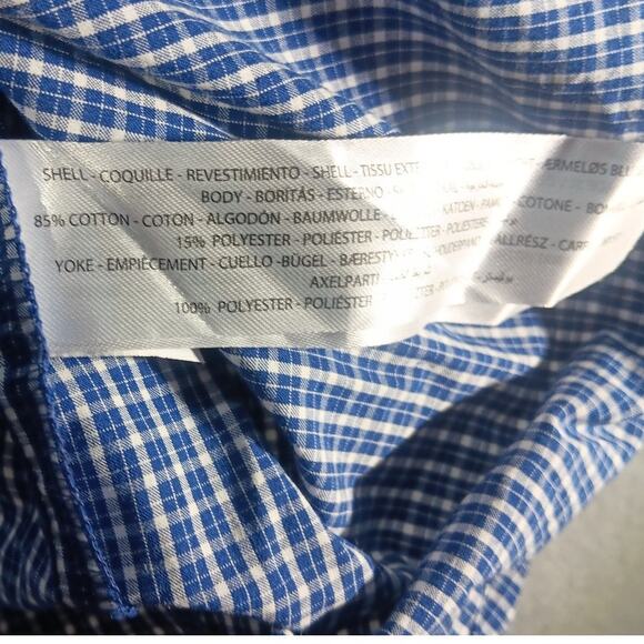 Ariat Pro Series XXL Tall Check Shirt Blue White Button Down Western Workwear - Picture 6 of 8